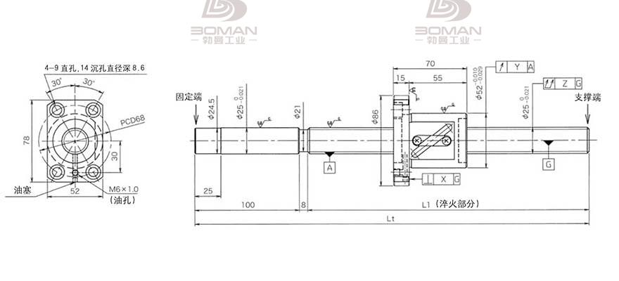 KURODA GG2520AS-BALR-1020A 黑田精工丝杆规格说明