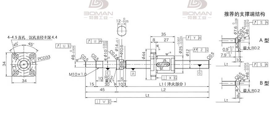 KURODA GP1202DS-AAPR-0400B-C3S 日本黑田丝杆和THK丝杆