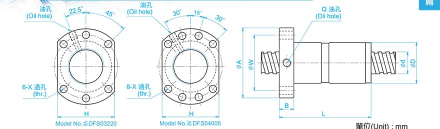 TBI DFS01610-2.8 tbi滚珠丝杆安装尺寸