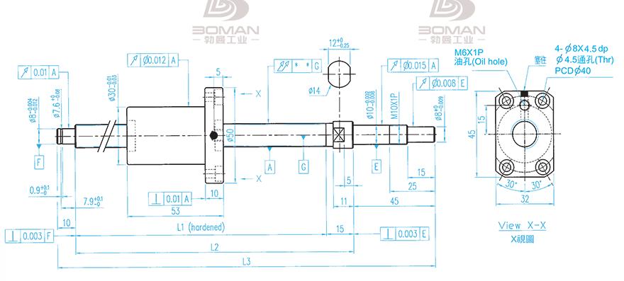TBI XSVR01210B1DGC5-230-P1 tbi滚珠丝杠型号及图解